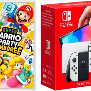 NINTENDO SWITCH OLED weiß + Mario Party Jamboree