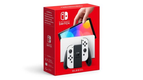 Nintendo Switch (OLED-Modell) mit Dock und weißen Joy-Con-Controllern - Bild 2