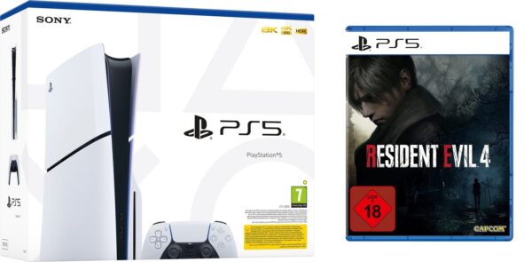 Playstation 5 Slim Konsole Laufwerk + Resident Evil 4 Remake PS5 Spiel - Bild 2